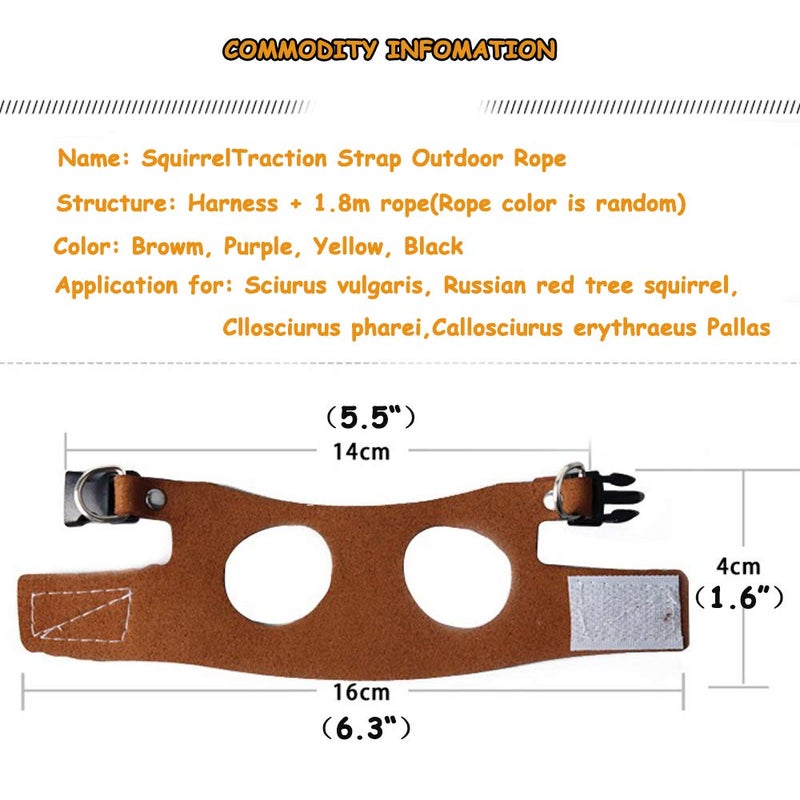 ADNIKIA Squirrel Traction Rope Strap Anti-Biting Chain Rope, Adjustable Vest, Small Animal Walking Harness with Lead Leash, Hamster Gerbil Rat Mouse Ferret Chinchilla Small Animal Walking Leash - Image 5
